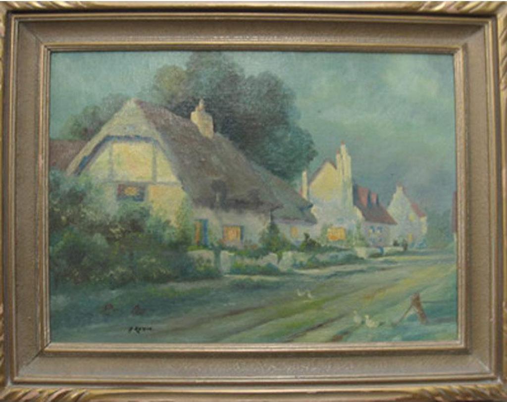 Aubrey Ramus - Thatched Cottages (Evening)