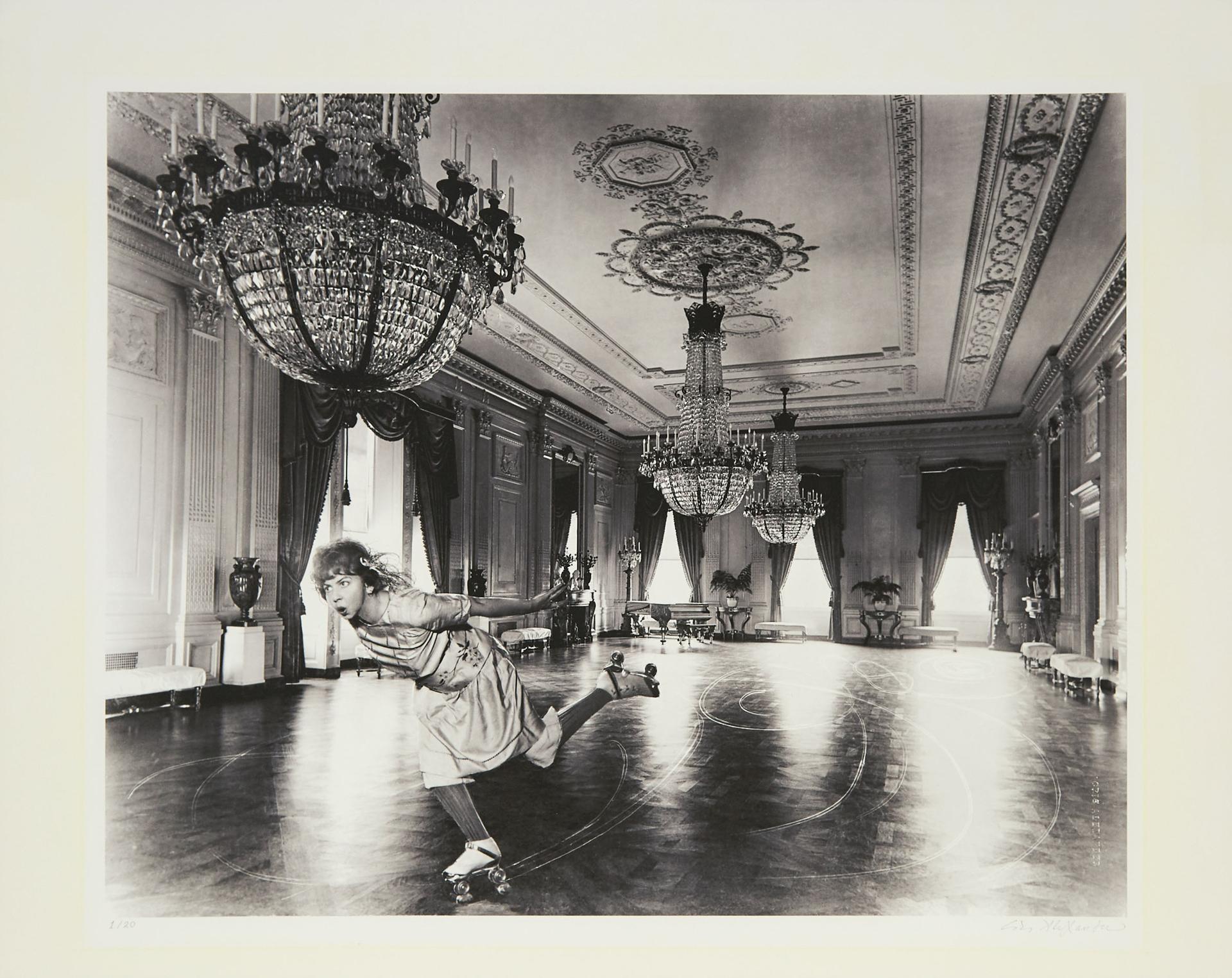 Cris Alexander - Roller Skategirl Roller Skating In A Palatial Drawing Room