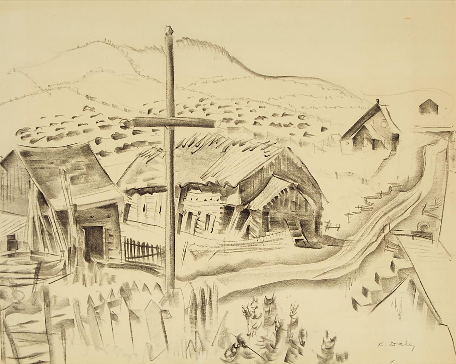 Kathleen Frances Daly (1898-1994) - Farm, St. Urbain, Charlvoix, Que., C. 1935