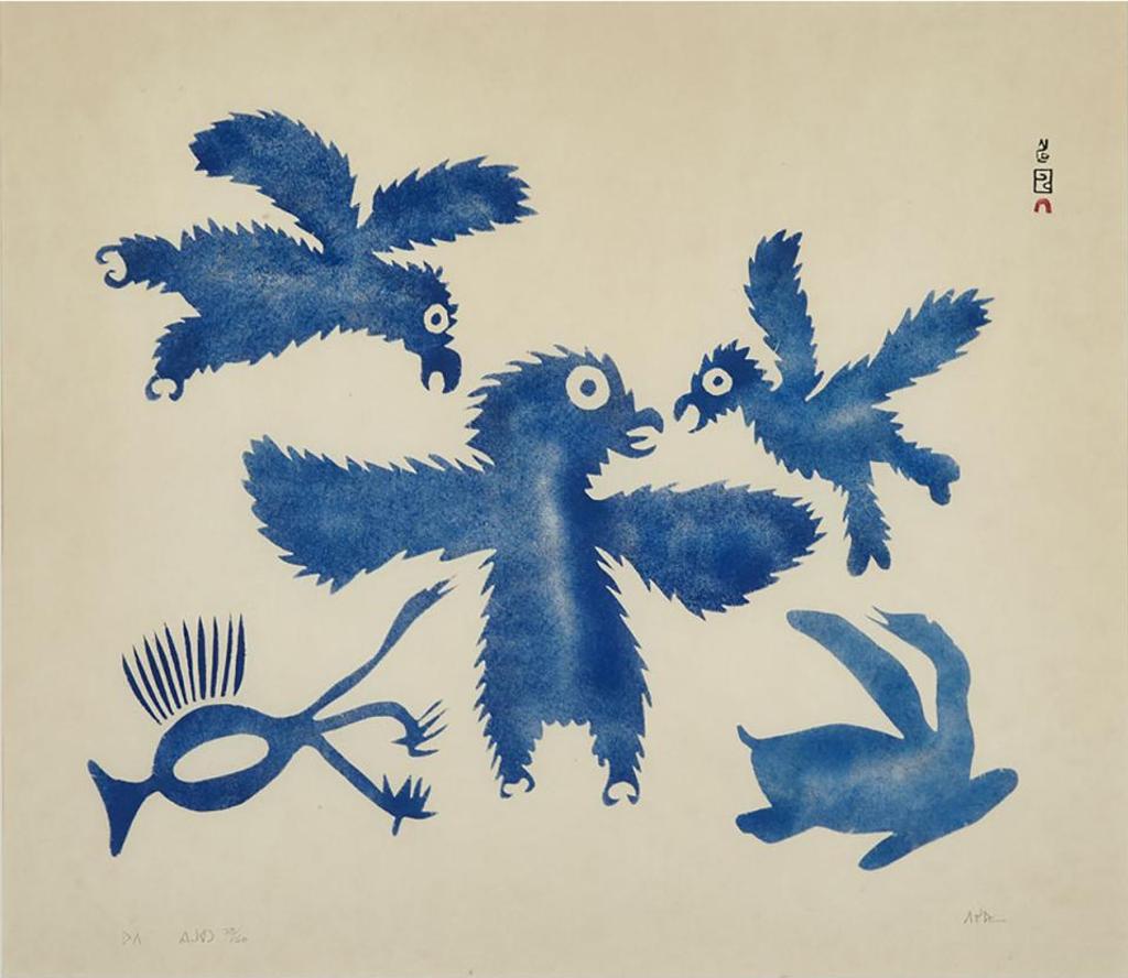 Pitseolak Ashoona (1904-1983) - Owl At Play