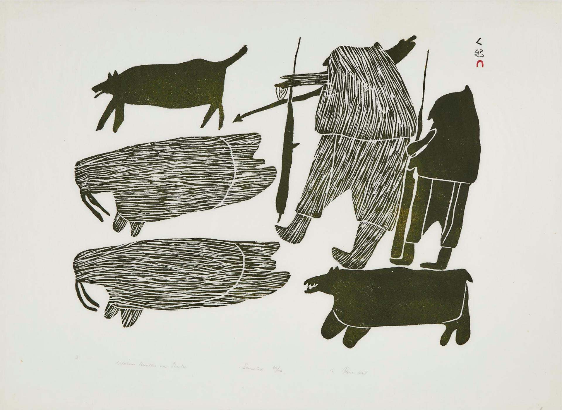 Parr (1893-1969) - Walrus Hunters On Sea Ice, 1967
