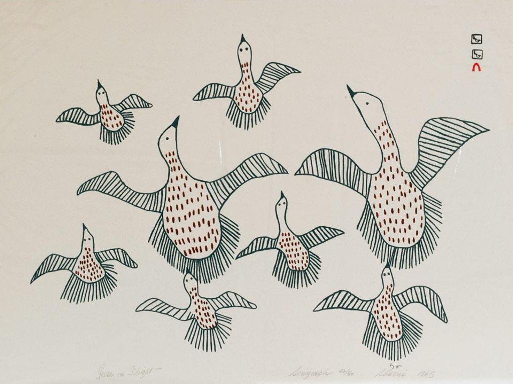 Sharni Pootoogook (1922-2003) - Geese In Flight