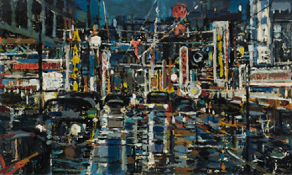Gordon Applebee Smith (1919-2020) - Granville Street at Night