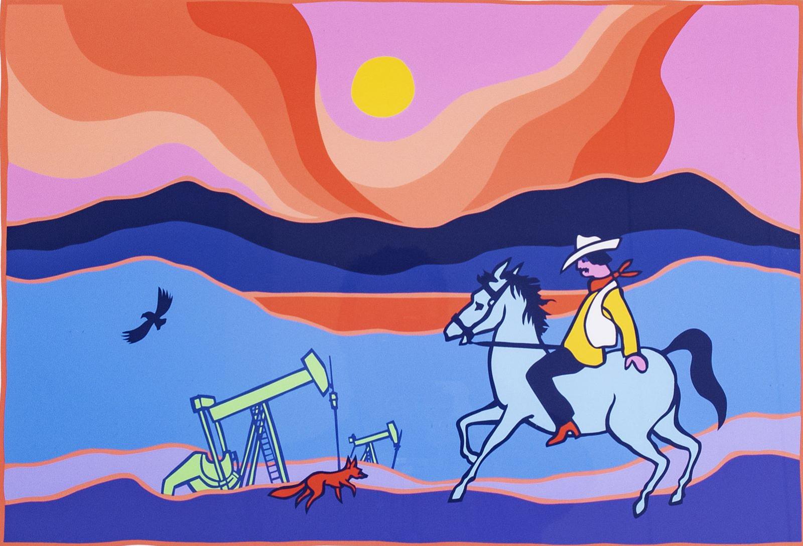 Ted Harrison (1926-2015) - Alberta Oil; 1997