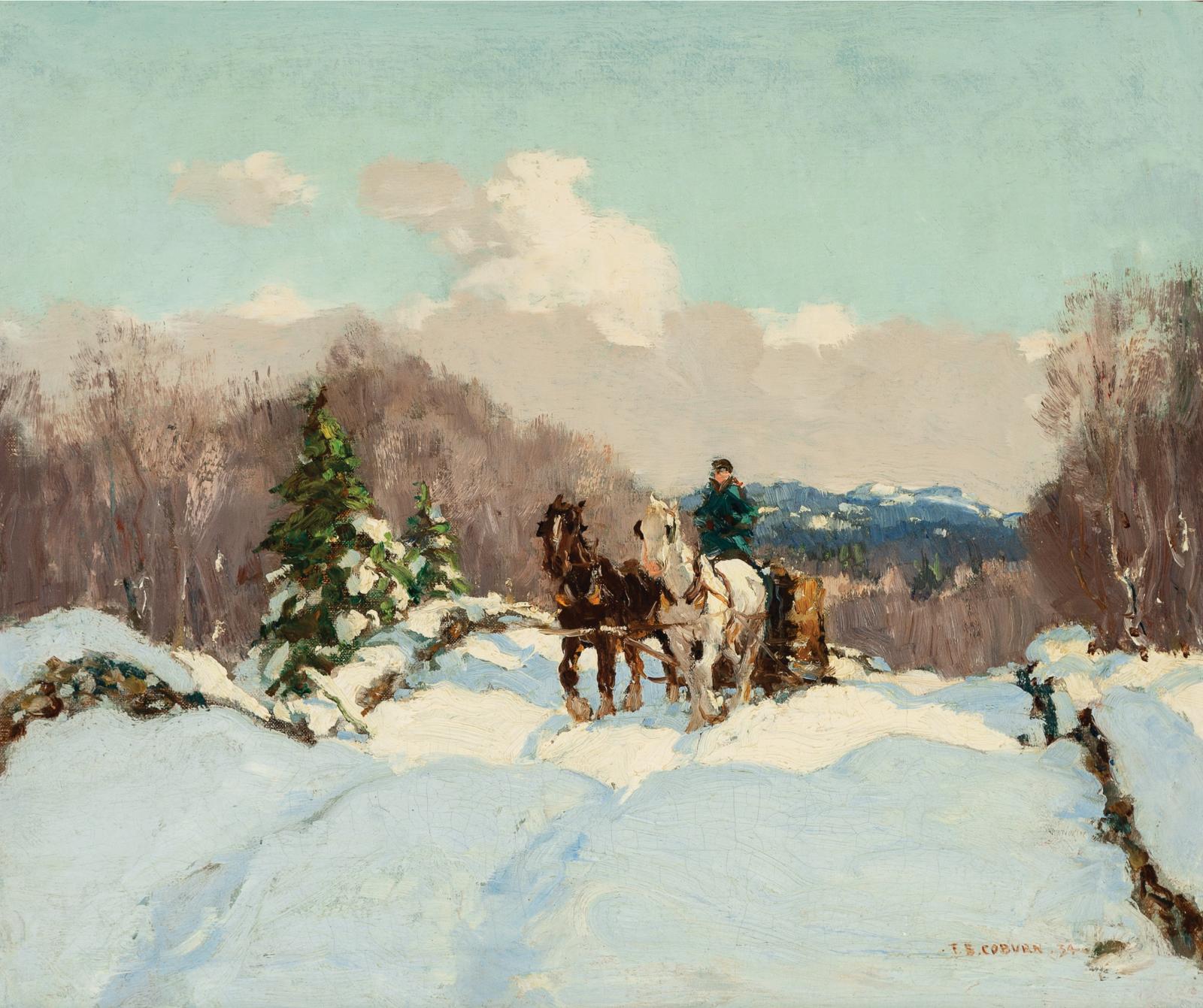 Frederick Simpson Coburn (1871-1960) - Hauling Logs, 1934