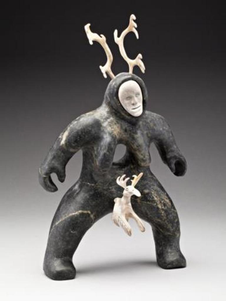 Josiah Nuilaalik (1928-2005) - Female Shaman with Helping Spirits, mid 1990s
