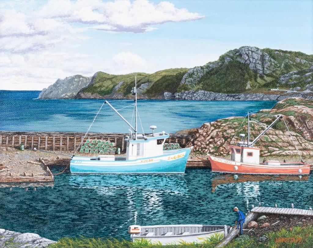 Lyle Longstaff (1939) - Untitled - Fishing Boats at Rest