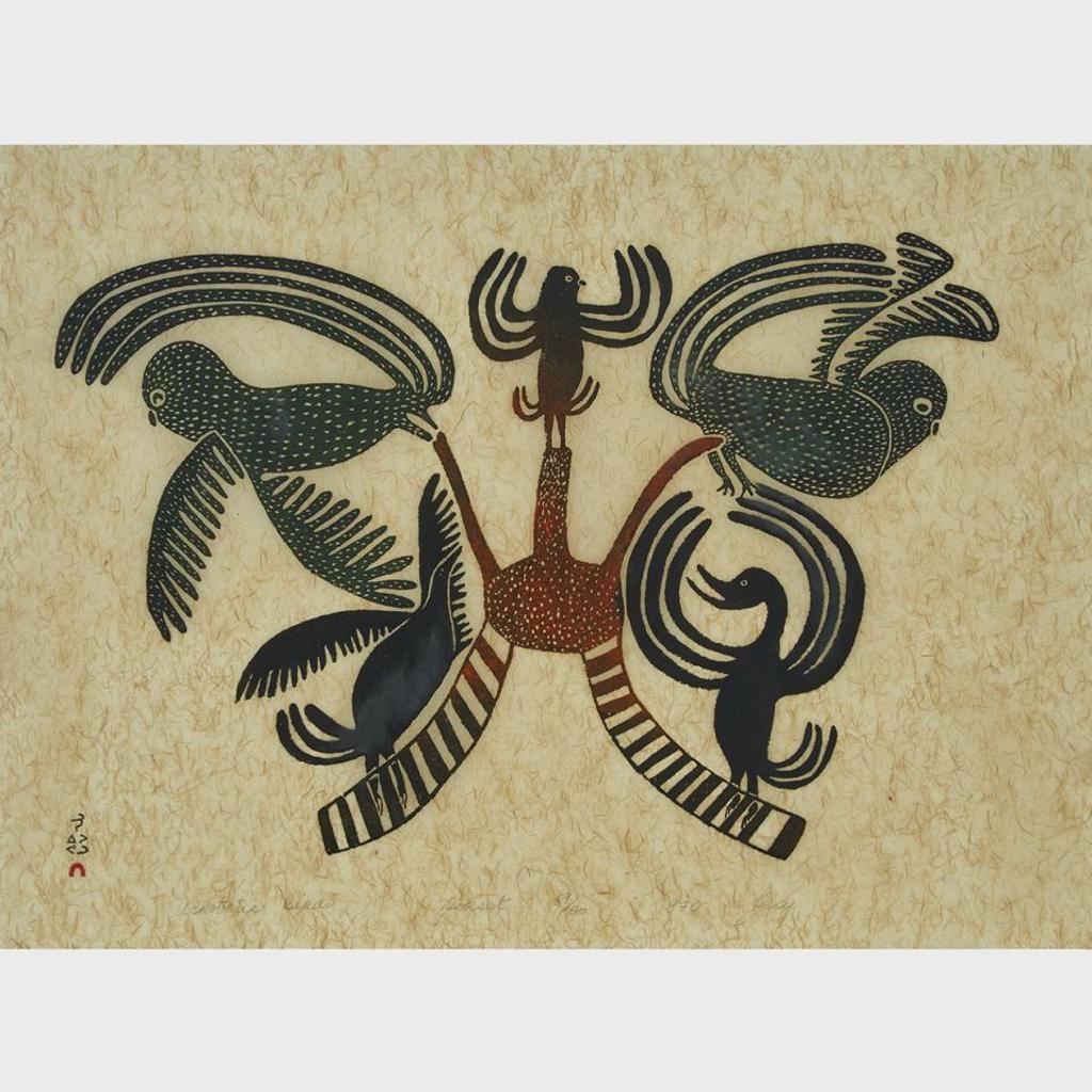 Lucy Qinnuayuak (1915-1982) - Acrobatic Birds