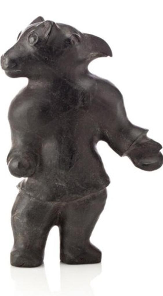 Thomas Sivuraq (1941-1991) - Bear-Bird Transformation Figure, Ca. early 1980s, Black stone