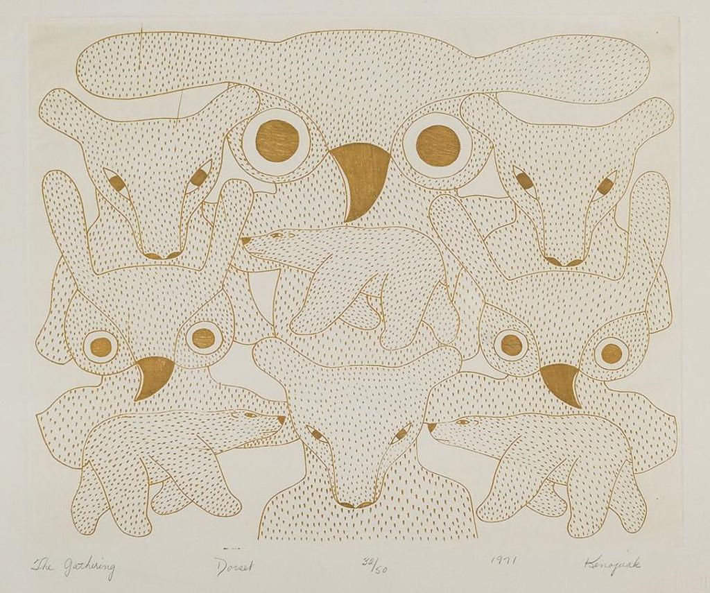 Kenojuak Ashevak (1927-2013) - The Gathering