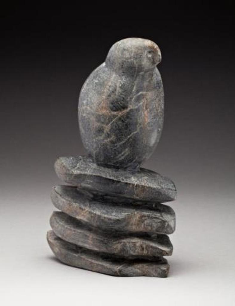 Tuna Iquliq (1935-2015) - Owl Seated on an  Inukshuk, ca. 2000