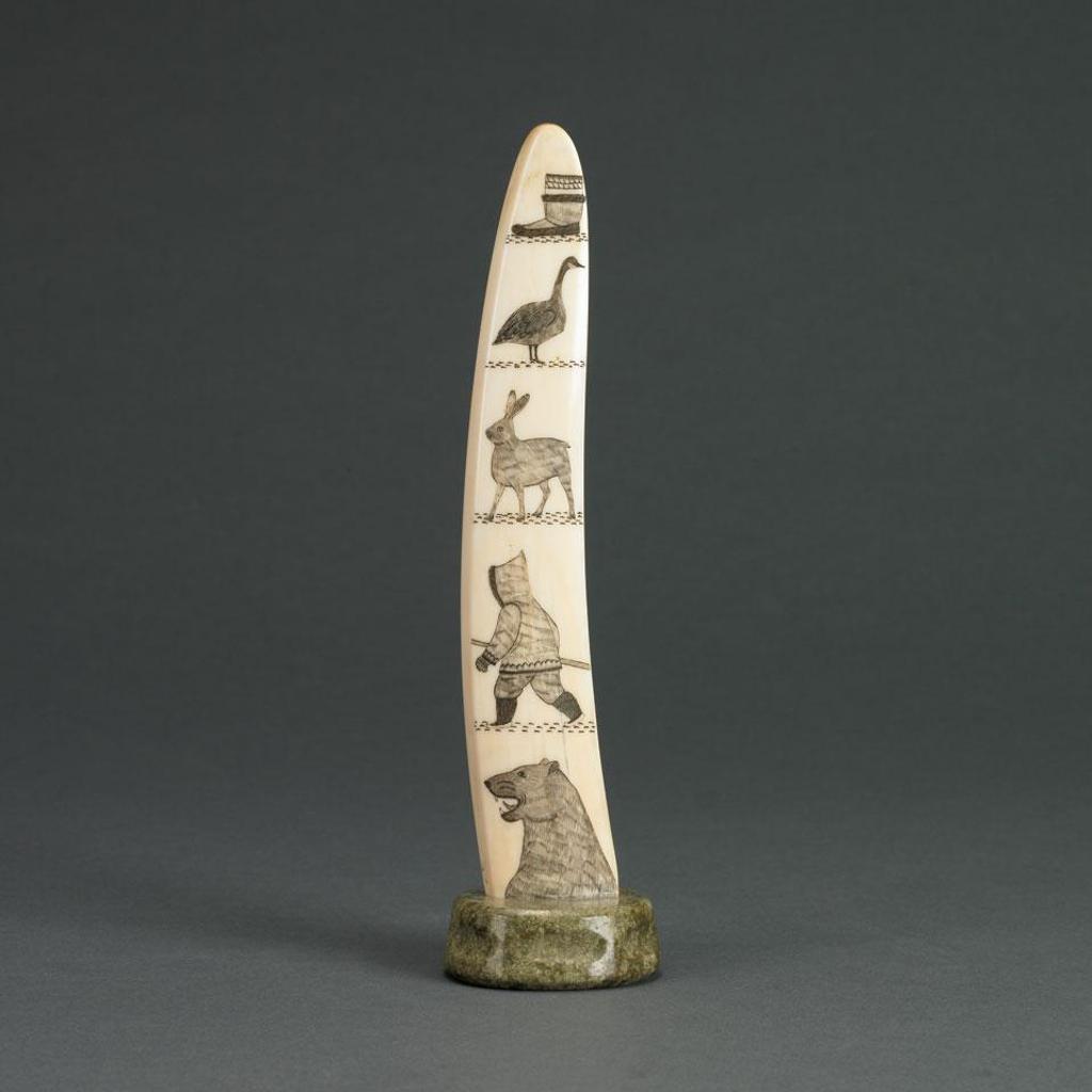 Davidee Itulu (1929-2006) - Etched Tusk On Base