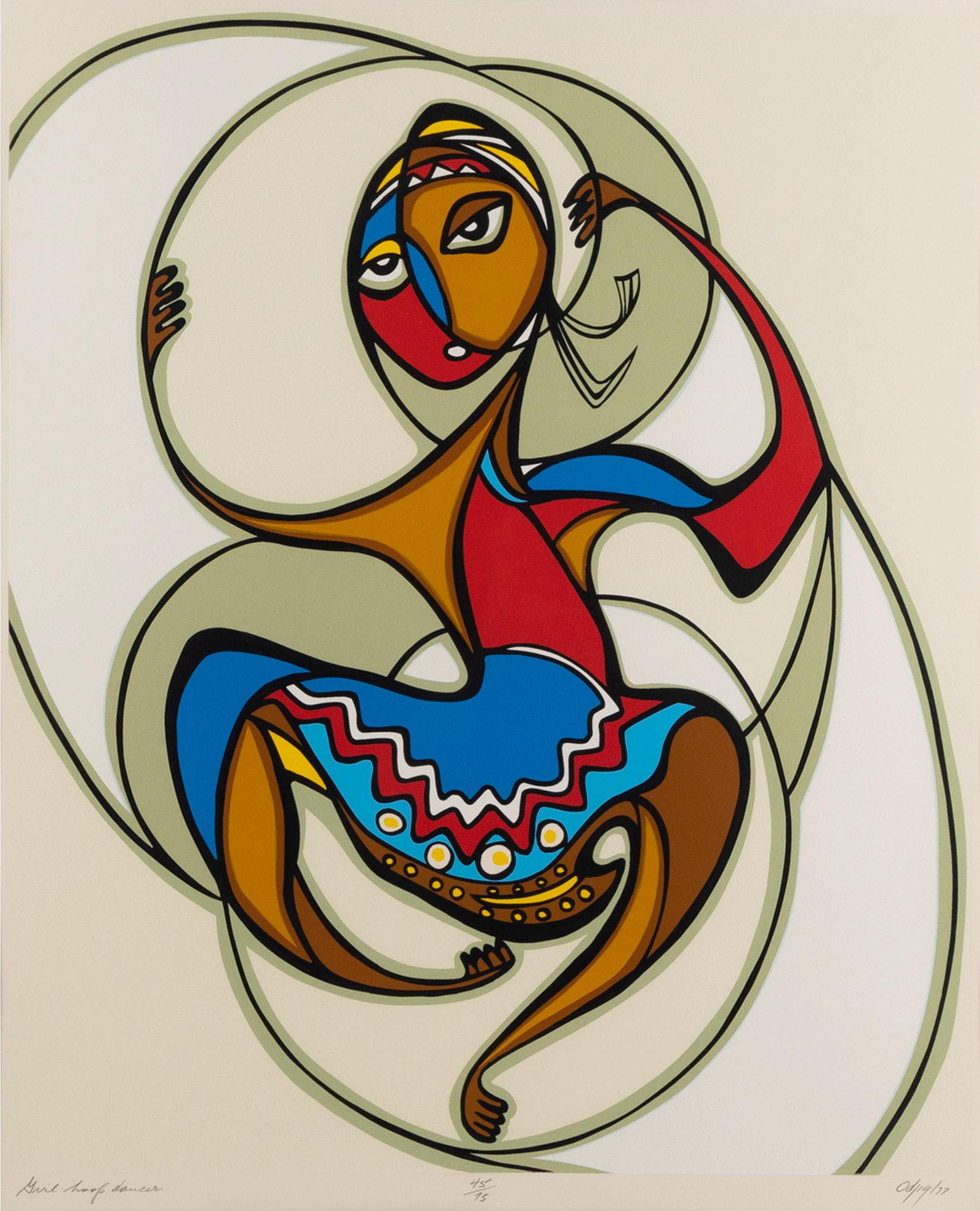 Daphne Odjig (1919-2016) - Girl Hoop Dancer, 1977