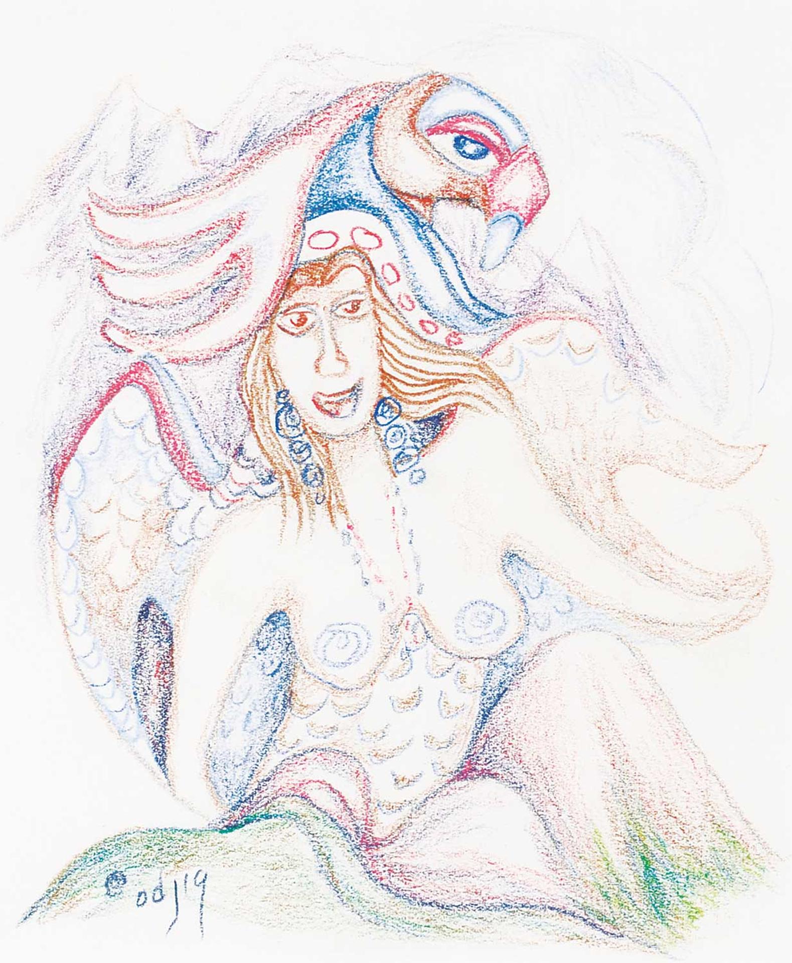 Daphne Odjig (1919-2016) - Untitled - Thunderbird Woman