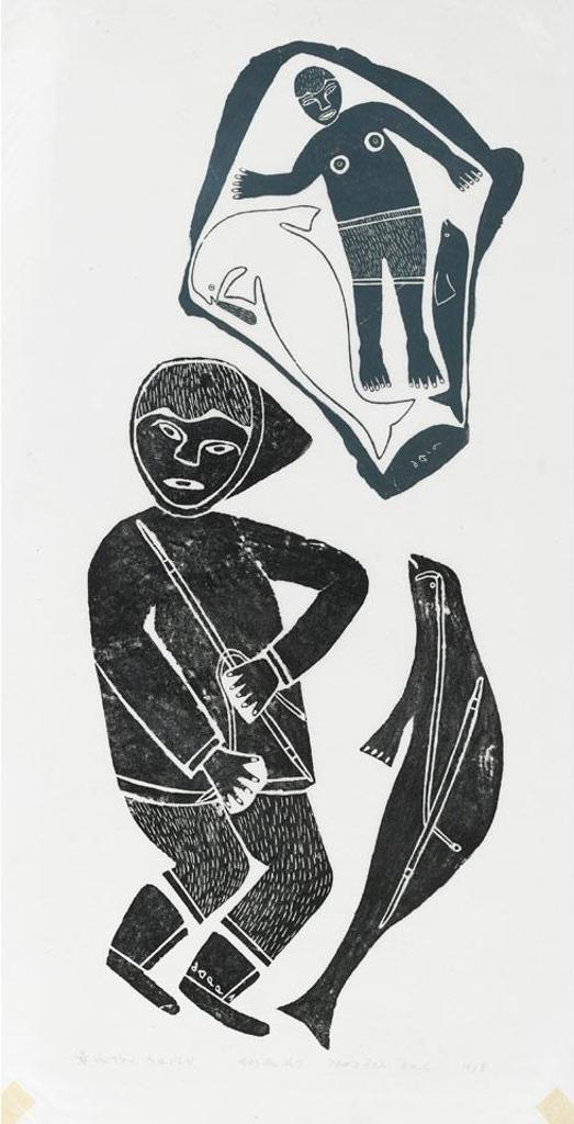 Pauloosie Quananak (1899-1963) - Man And Game
