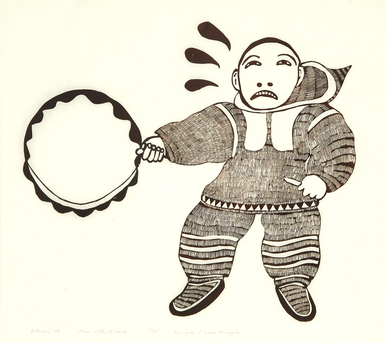 Agnes Nanogak (1925-2001) - Man With Kilaut