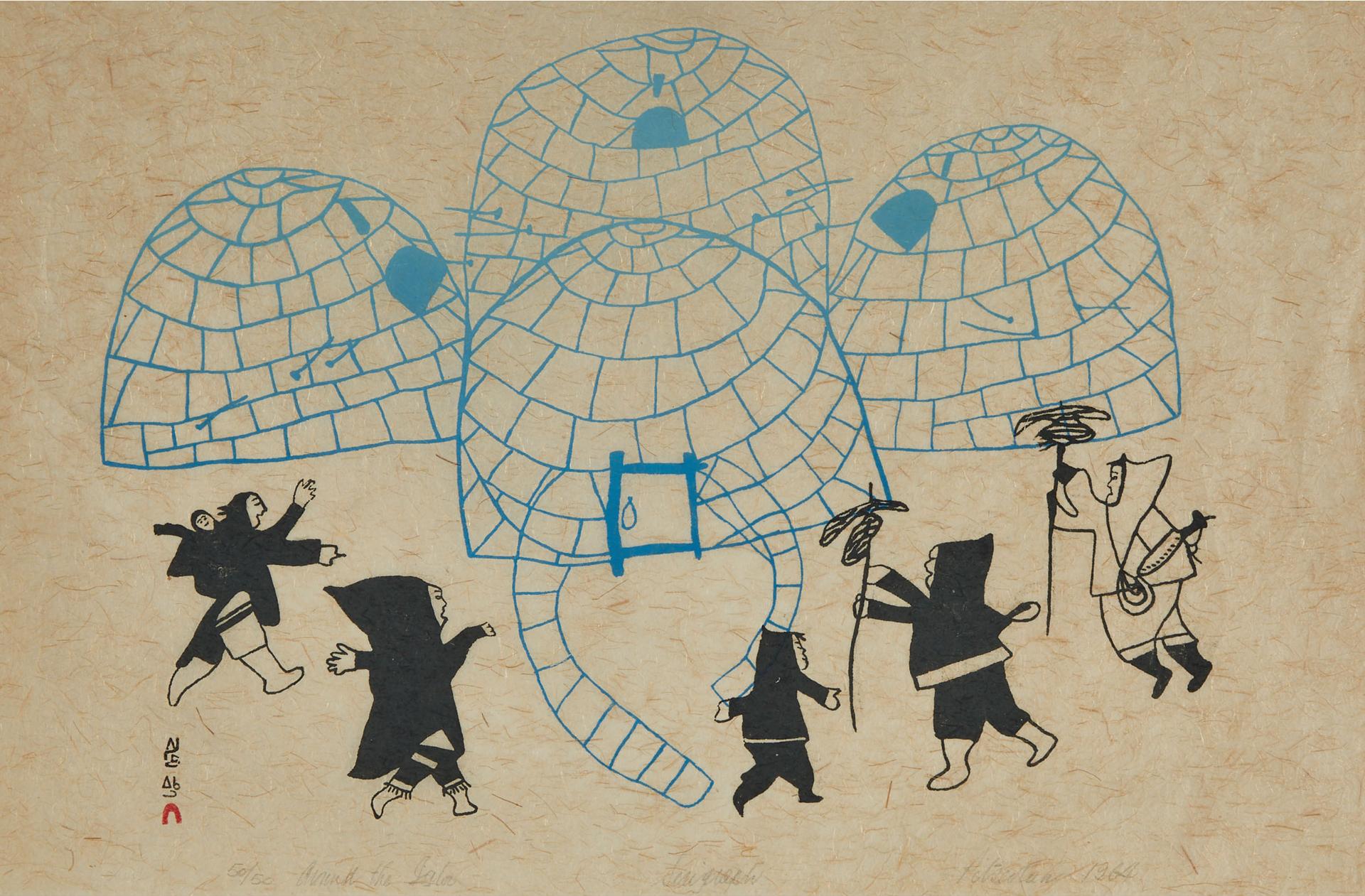 Pitseolak Ashoona (1904-1983) - Around The Igloo
