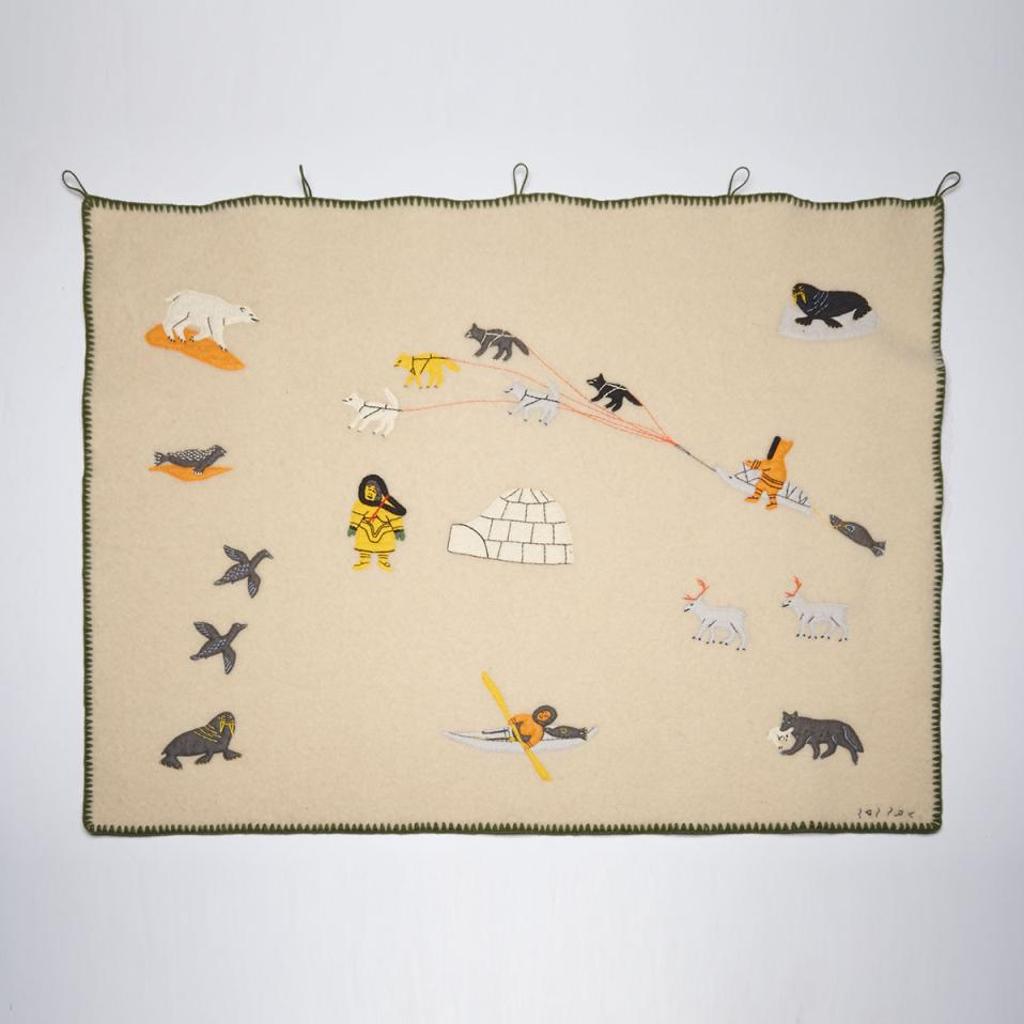 Susie Sunali - Untitled (Dog Team With Arctic Animals And Igloo