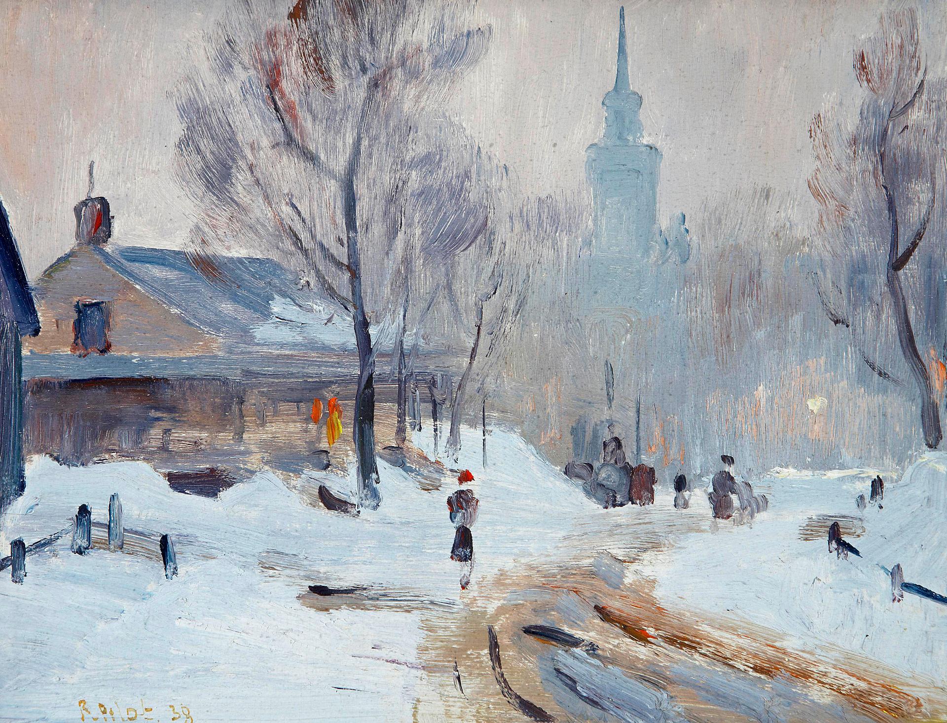 Robert Wakeham Pilot (1898-1967) - Street scene in winter, Chambly