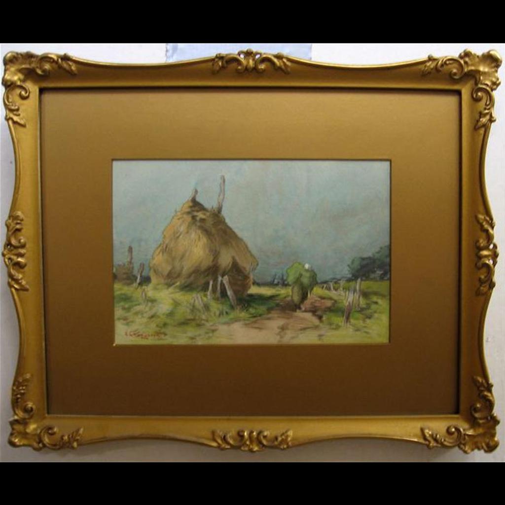 Georges Chavignaud (1865-1944) - Dutch Gatherer By Large Haystack