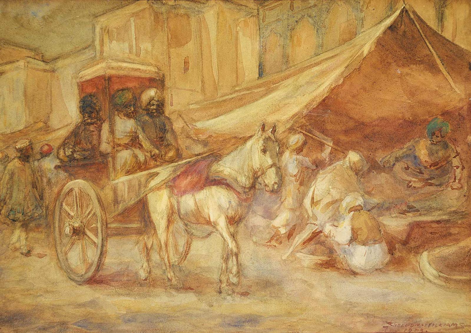 Inglis Sheldon-Williams (1870-1940) - Untitled - In the Bazaar