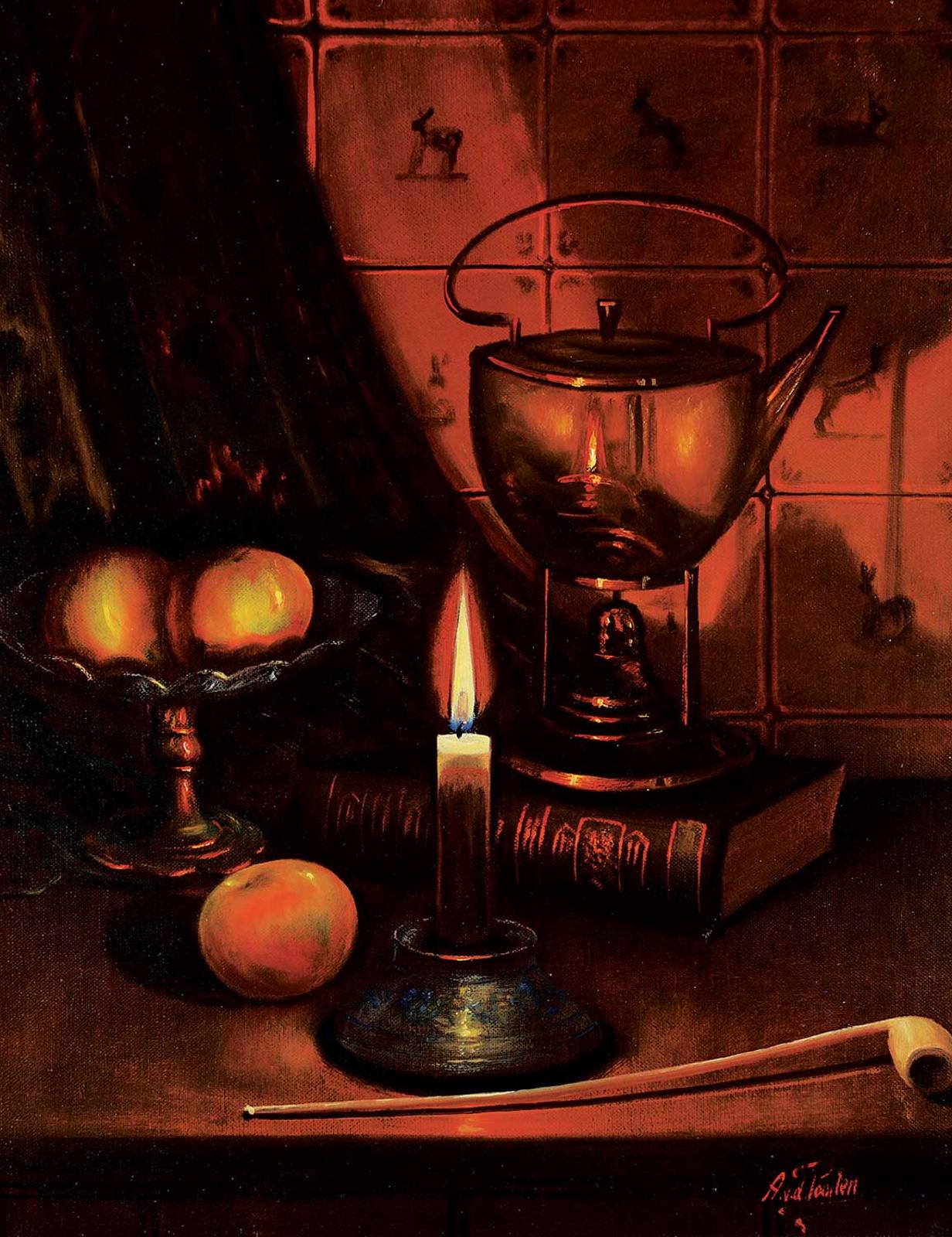 A. Van der Poorten - Untitled - Still Life with Kettle, Fruit and Candle