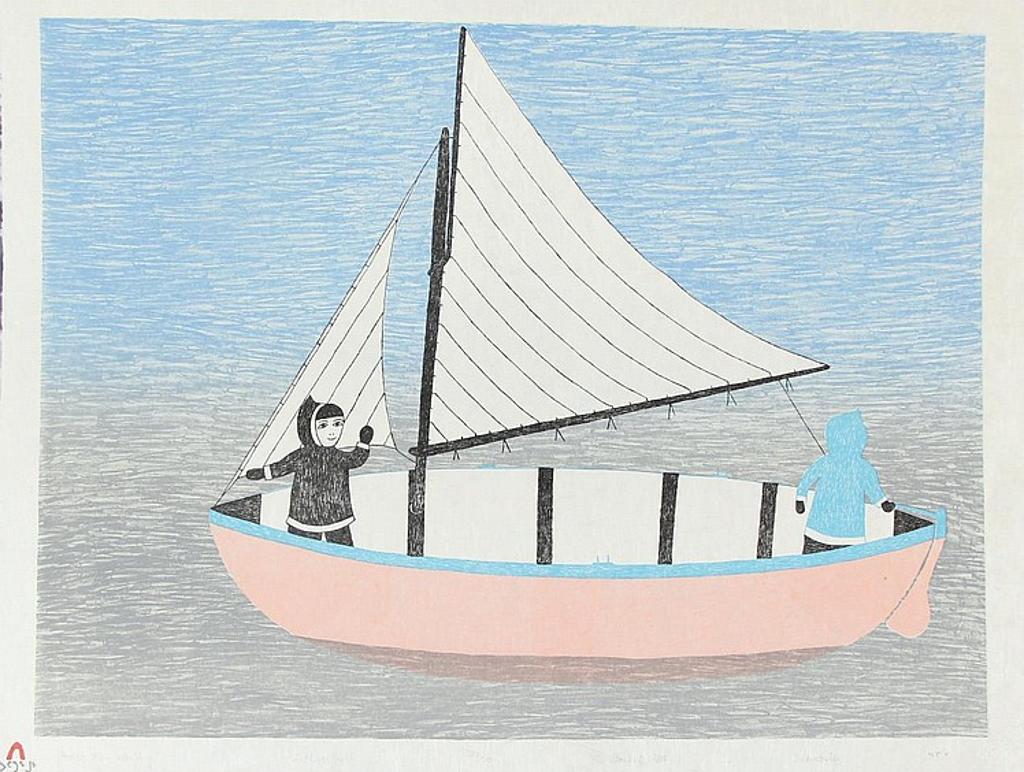 Jamasie Teevee (1910-1985) - Young Men Sailing