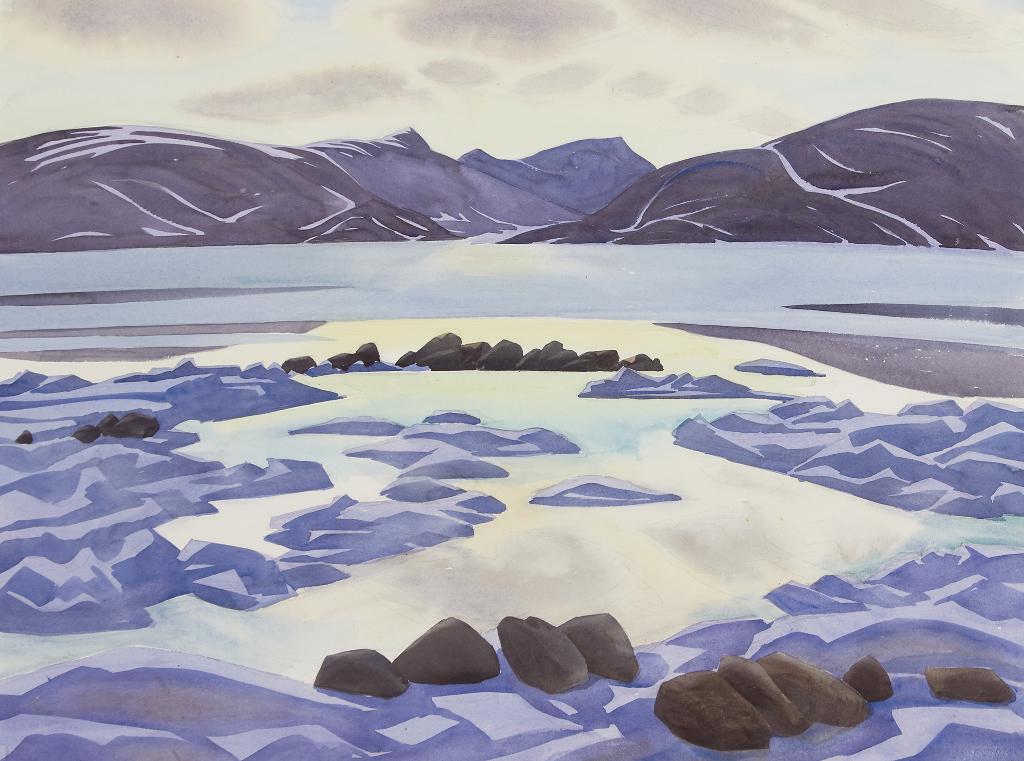Doris Jean McCarthy (1910-2010) - Evening at Pangnirtung (1989)