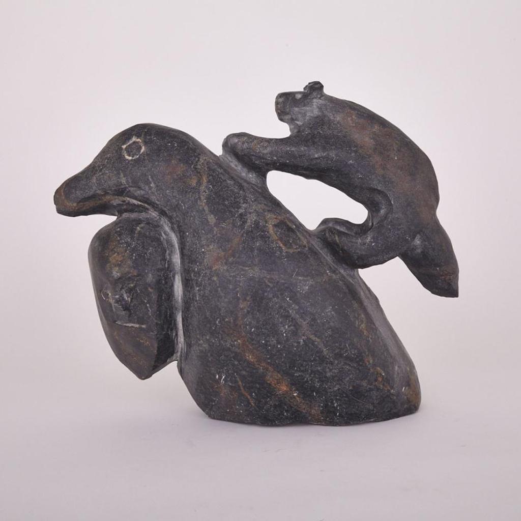 Tuna Iquliq (1935-2015) - Composition With Bird, Face, And Wolf