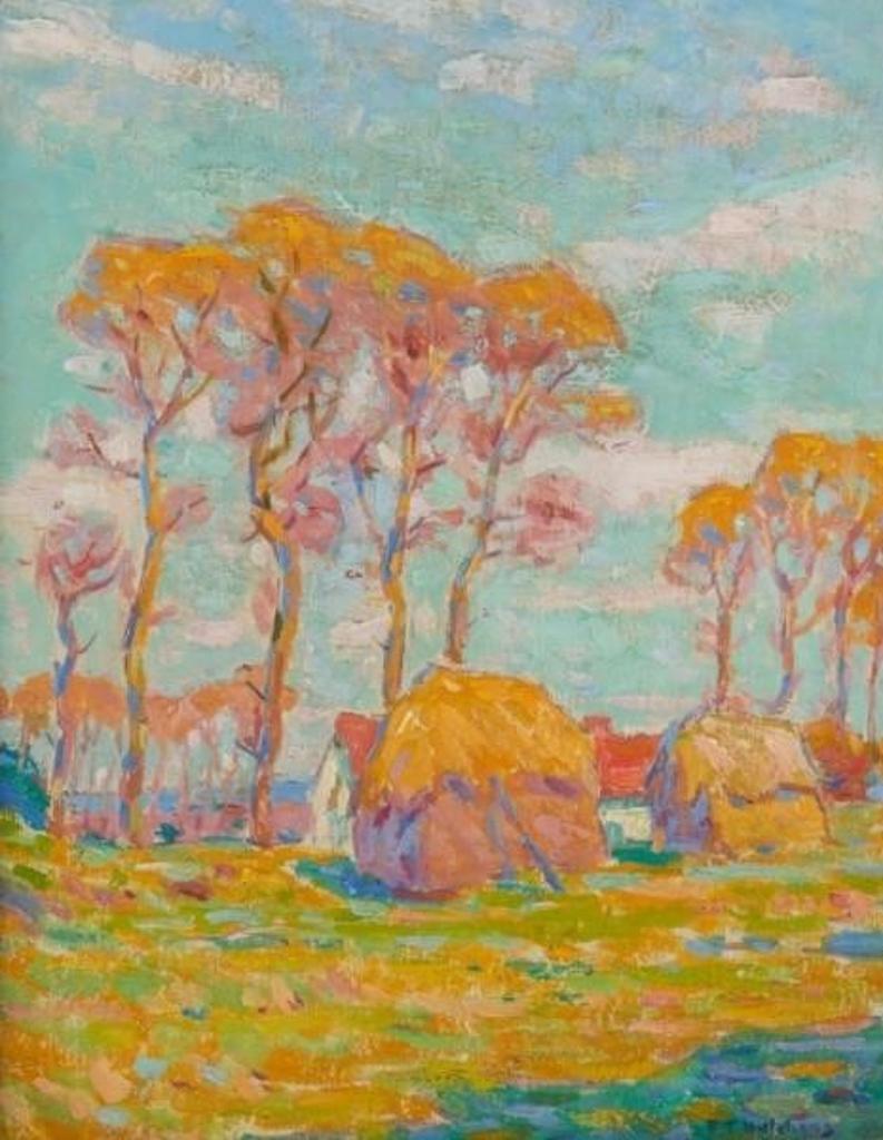 Frank Townsend Hutchens (1869-1937) - Thatched Roof Cottages, French Countryside