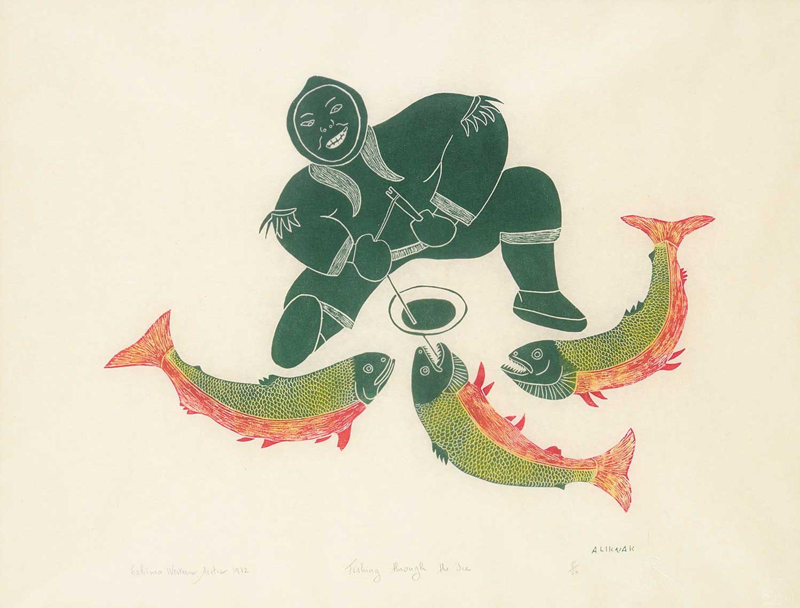 Peter Aliknak (1928-1992) - Fishing Through the Ice #5/50