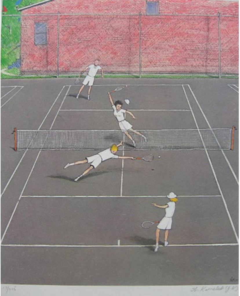 William Kurelek (1927-1977) - Tennis Players