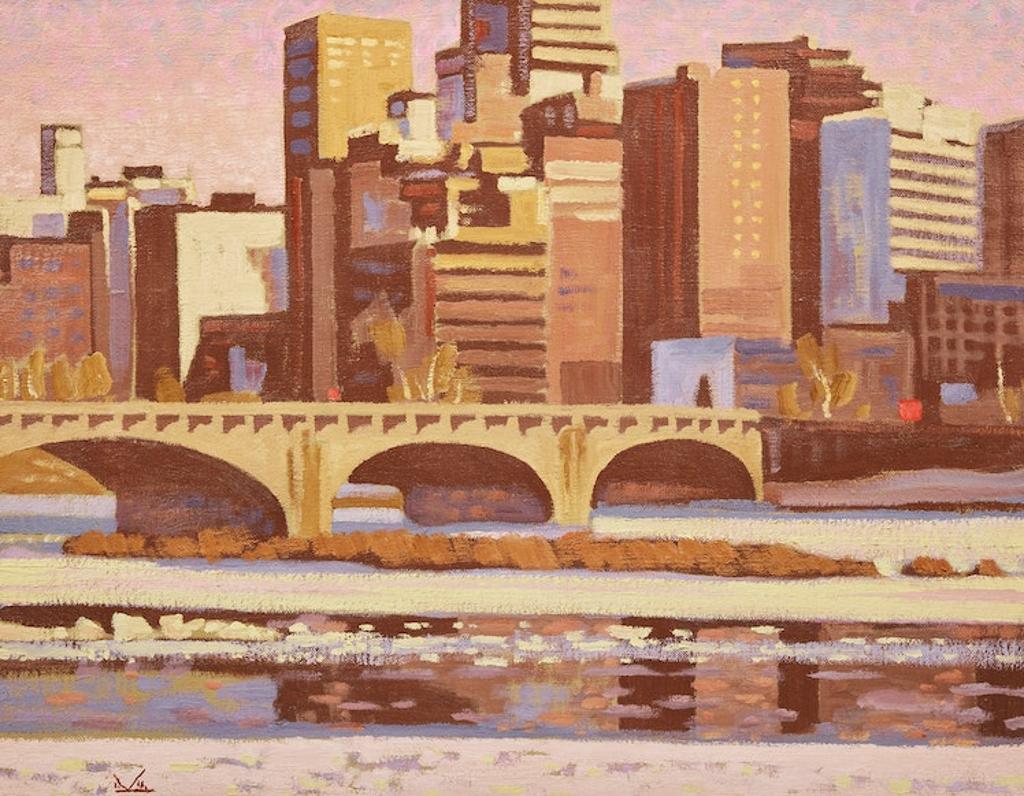 Illingworth Holey (Buck) Kerr (1905-1989) - Evening Light, Spring, Tenth St. Bridge, Calgary