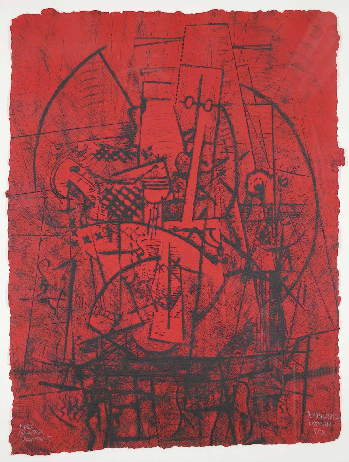John Carl Heywood (1941) - Red Quebec Drypoint #7/70