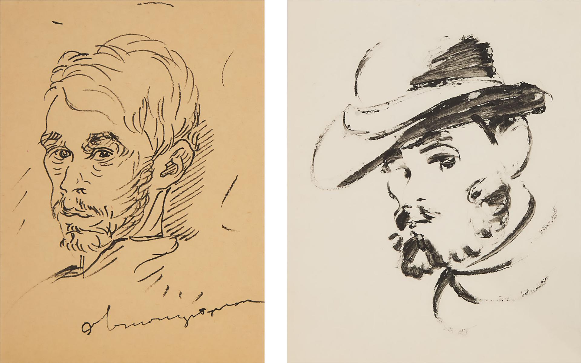 Anatoly Timofeevich Zverev (1931-1986) - Two Portrait Studies, Circa 1950-1960