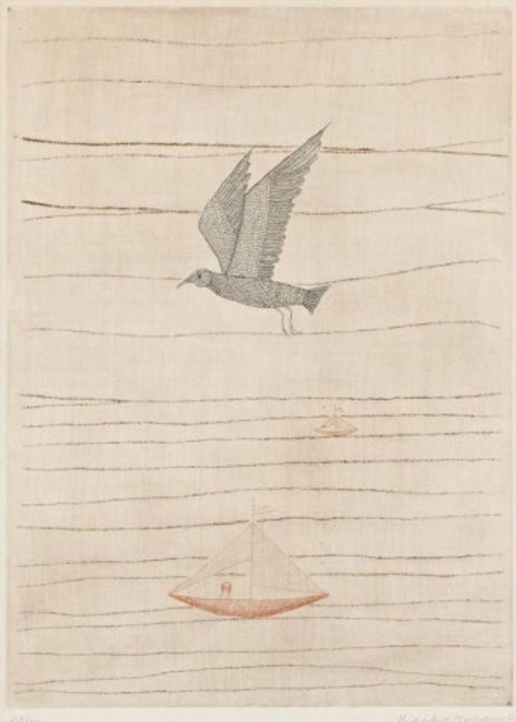 Keiko Minami (1911-2004) - Bird & Two Boats