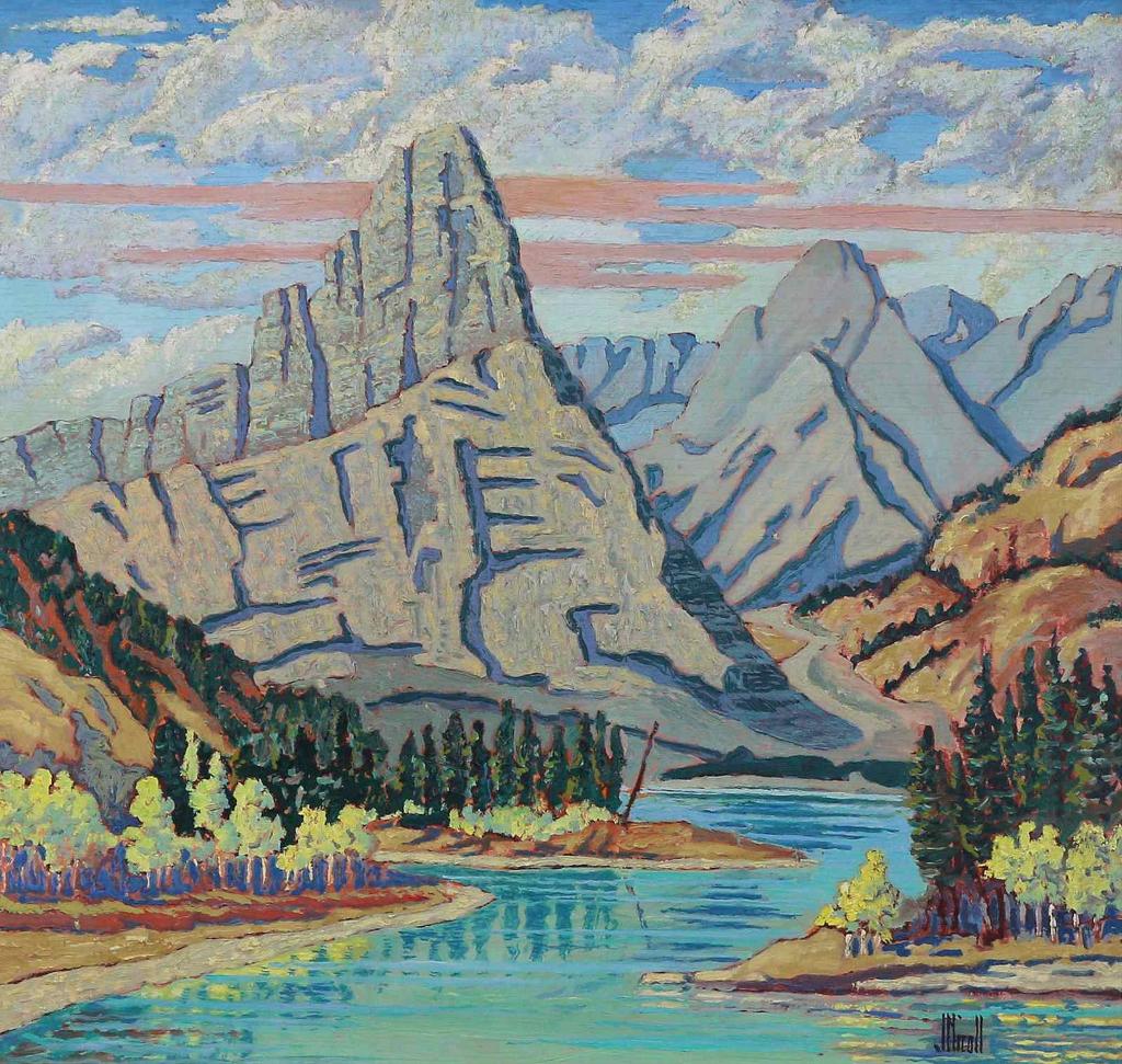 James (Jim) McLaren Nicoll (1892-1986) - Mountain And River Landscape, Bow Valley
