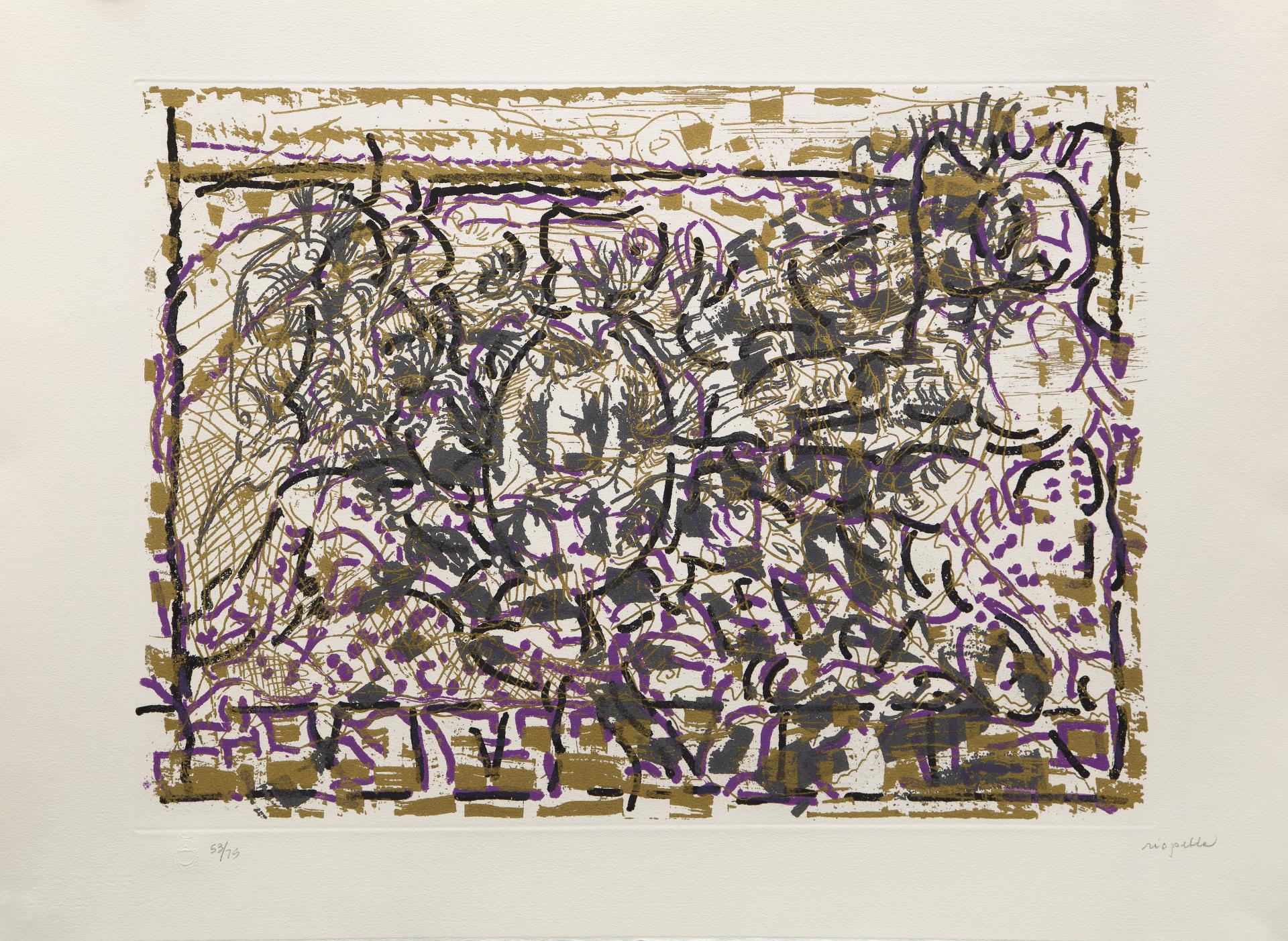 Jean-Paul Riopelle (1923-2002) - Qu'à tord son linge (de la série / from the series « Dommage »), 1990