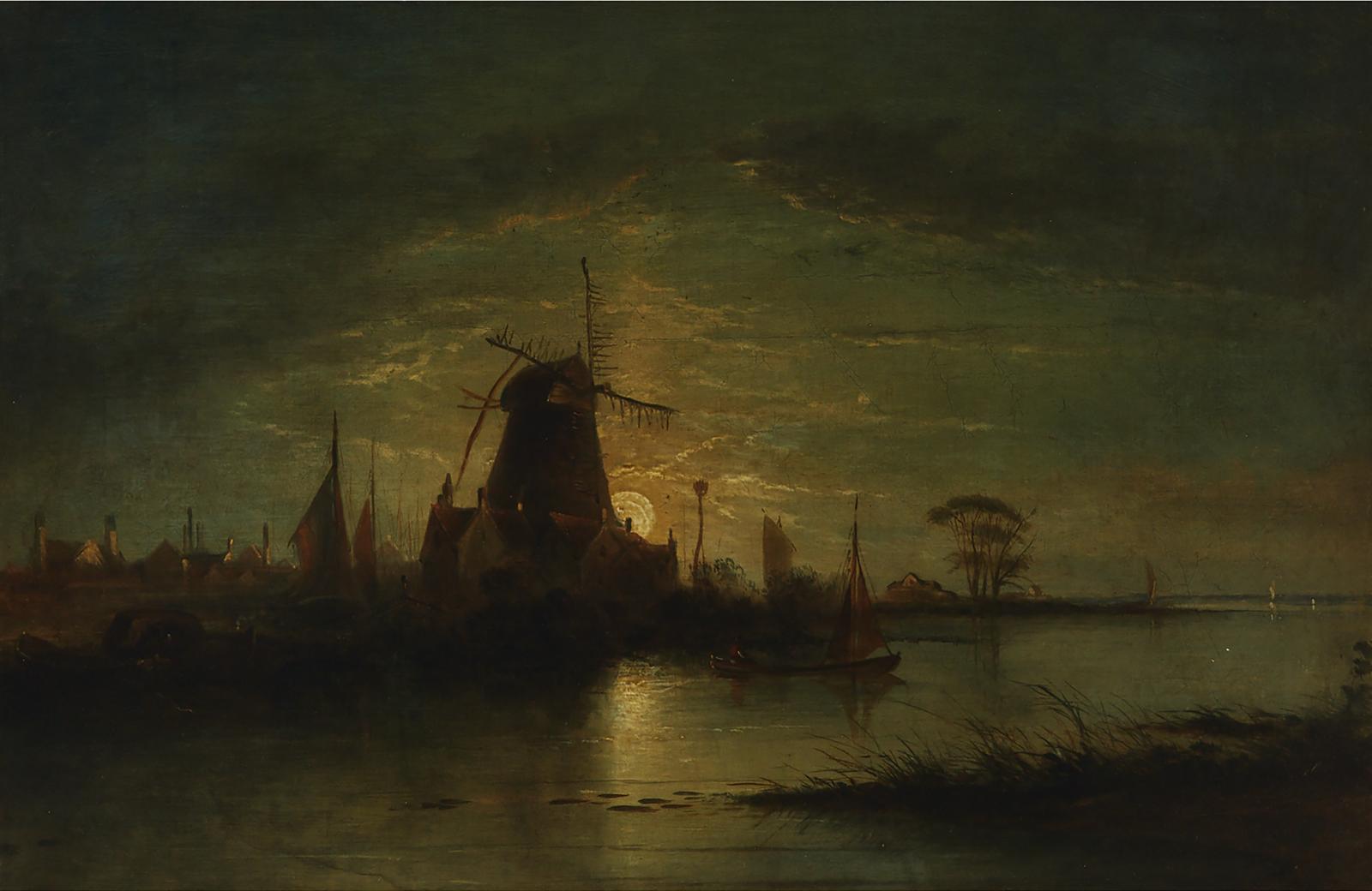 John Berney Crome (1794-1842) - Near Leyden - Moonlight, 1840