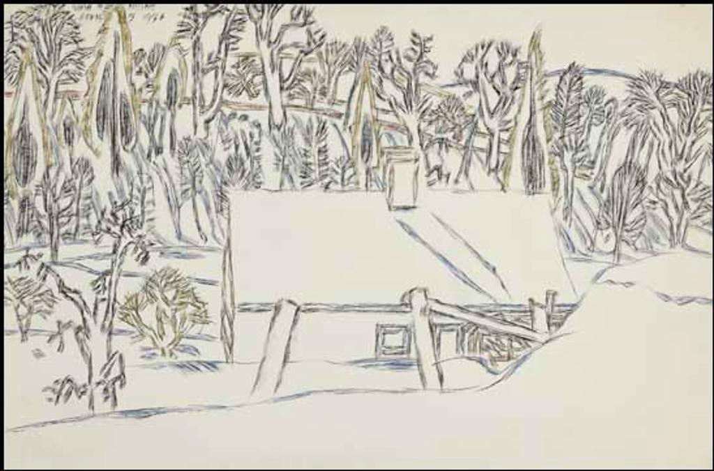 David Browne Milne (1882-1953) - Snow Behind Clarke's House, Mount Riga, NY