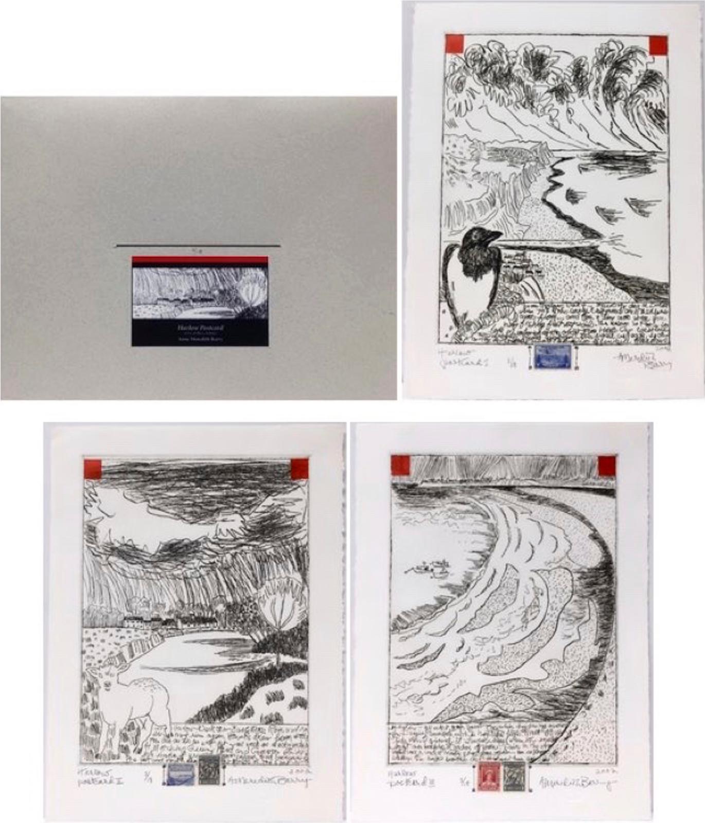 Anne Meredith Barry (1932-2003) - Harlow Postcard I, Ii And Iii