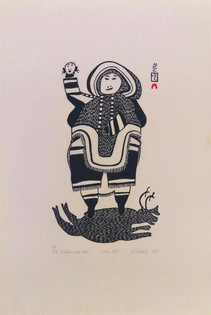 Pitseolak Ashoona (1904-1983) - Woman with Doll, 1964