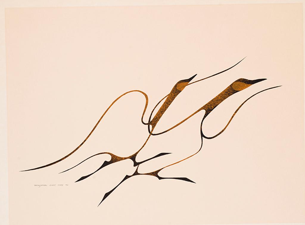 Benjamin Chee Chee (1944-1977) - Two Geese Taking Off