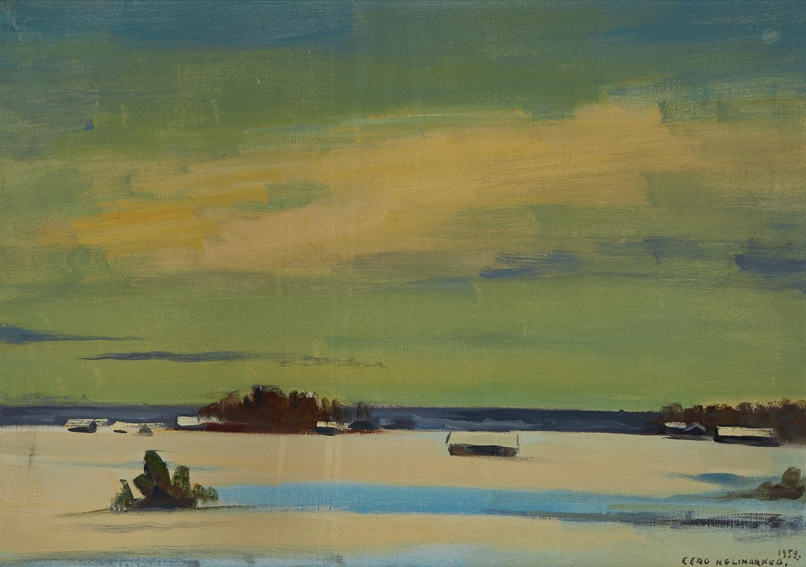 Eero Aleksander Nelimarkka (1891-1977) - Winter Landscape In Ostrobothnia, Finland (Lakeus), 1952