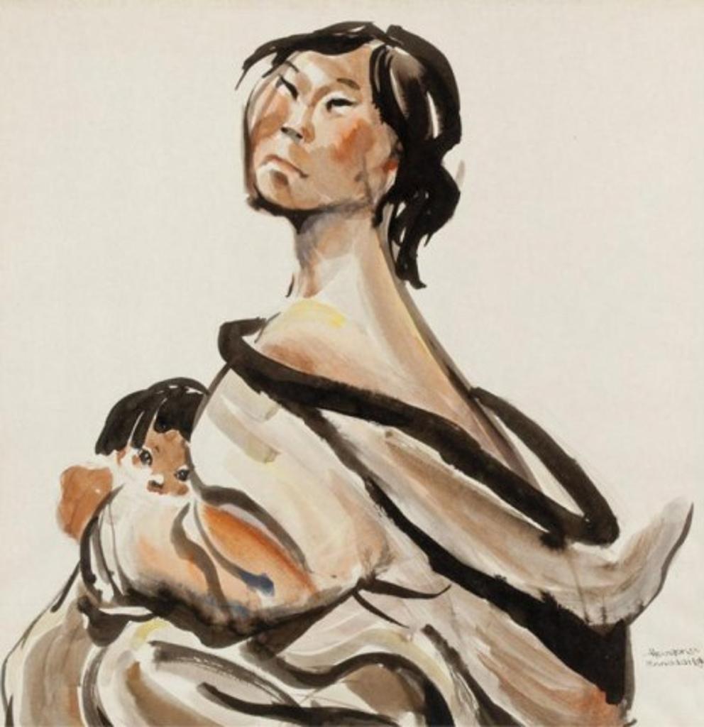 James Archibald Houston (1921-2005) - Canadian, Aoudlijut's Mother [Ennadai Lake], 1955