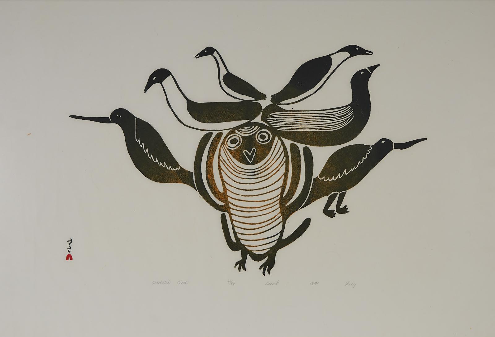 Lucy Qinnuayuak (1915-1982) - Acrobatic Bird