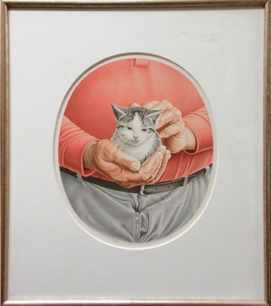 Daniel Price (D.P.) Erichsen Brown (1939) - Untitled (Man Holding Kitten)