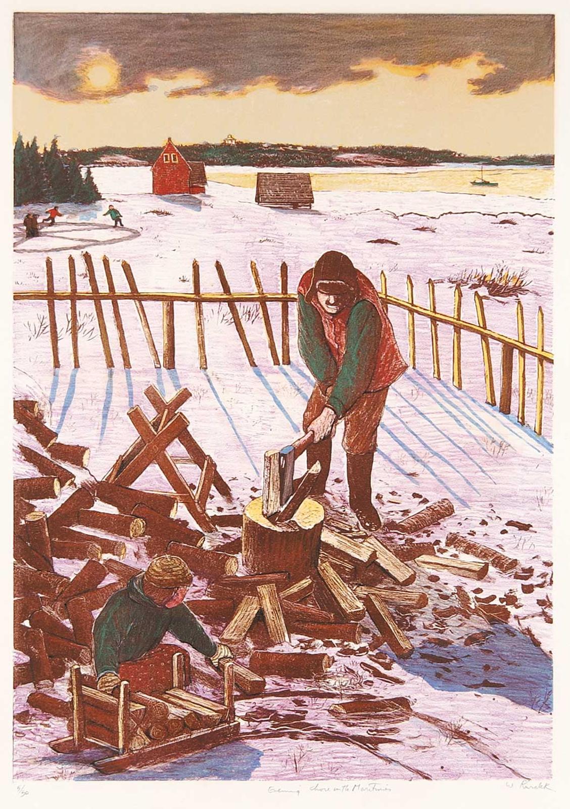 William Kurelek (1927-1977) - Evening Chore in the Maritimes  #5/50