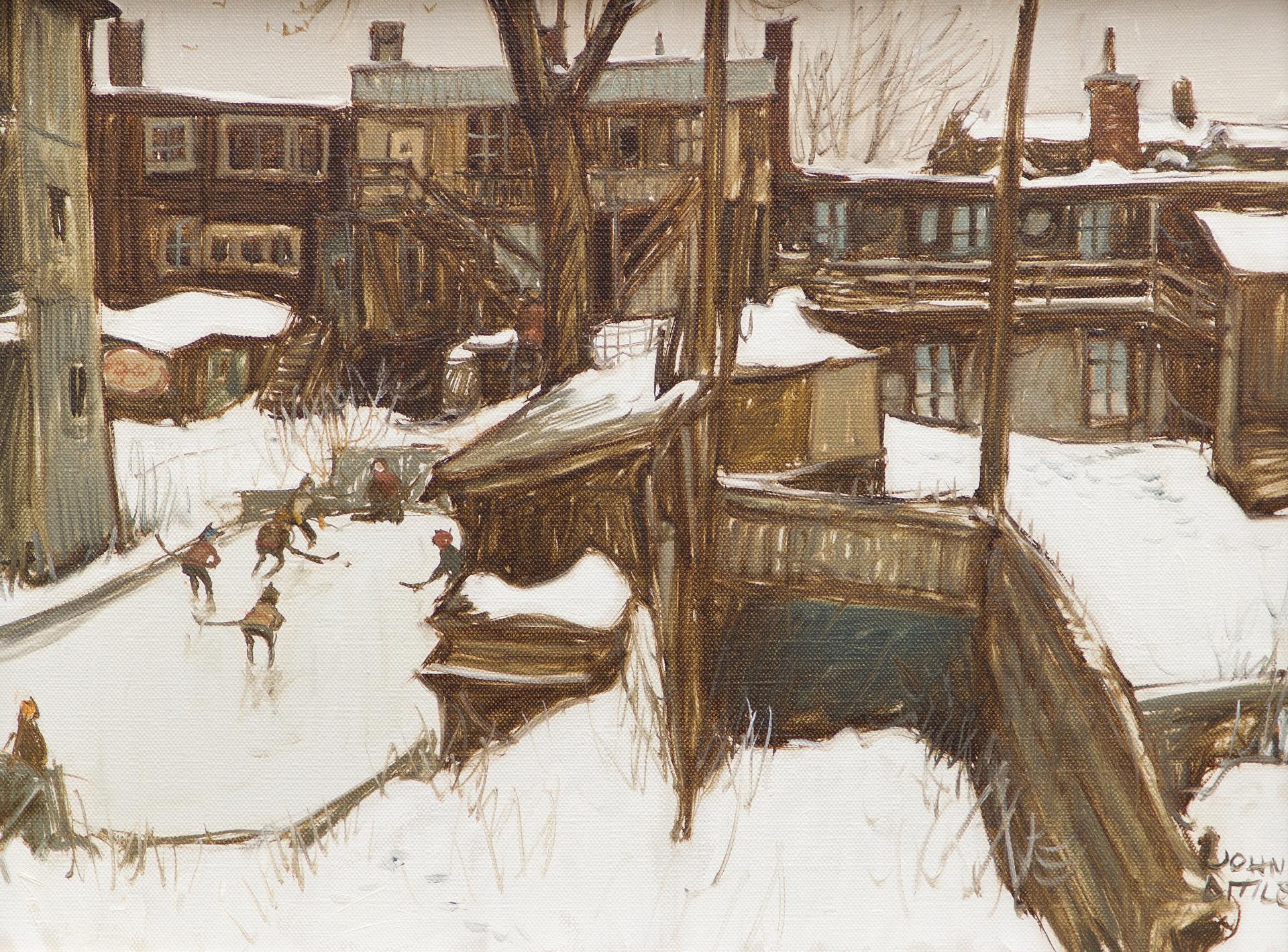 John Geoffrey Caruthers Little (1928-2024) - Une patinoire d'autrefois, Pointe-Saint-Charles, Montréal, 1980