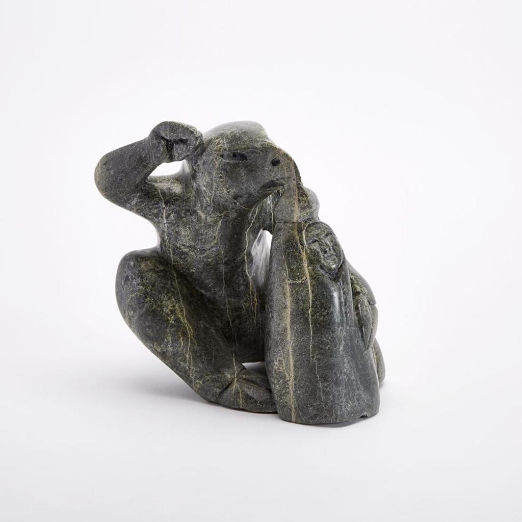 Kiawak (Kiugak) Ashoona (1933-2014) - Bird Creature With Hooded Figure